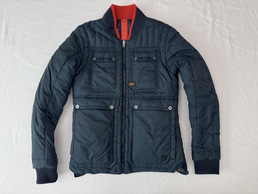G-Star RAW Maxwell Reversible Jacket Womens Small Teal Quilted Bomber Red